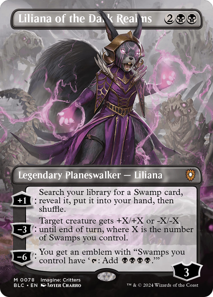 Liliana of the Dark Realms (Borderless) [Bloomburrow Commander] | I Want That Stuff Brandon