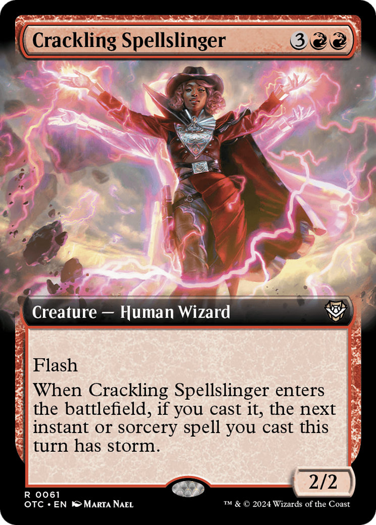 Crackling Spellslinger (Extended Art) [Outlaws of Thunder Junction Commander] | I Want That Stuff Brandon