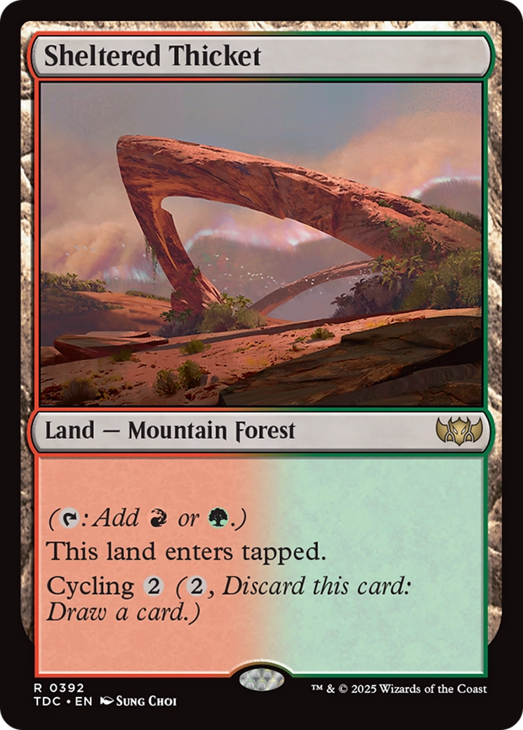 Sheltered Thicket [Tarkir: Dragonstorm Commander] | I Want That Stuff Brandon