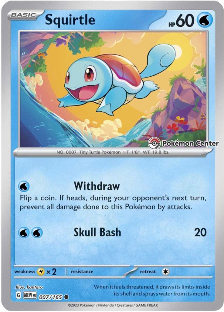 Squirtle (007/165) (Pokemon Center Exclusive) [Scarlet & Violet: Black Star Promos] | I Want That Stuff Brandon
