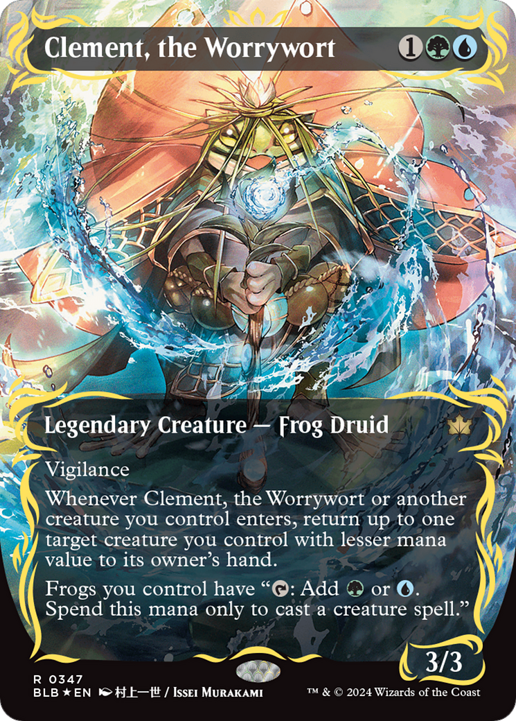 Clement, the Worrywort (Borderless) (Raised Foil) [Bloomburrow] | I Want That Stuff Brandon