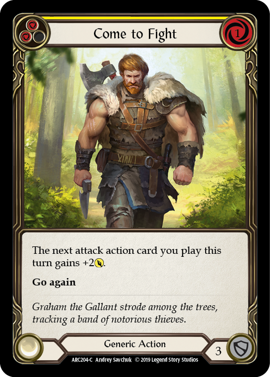 Come to Fight (Yellow) [ARC204-C] (Arcane Rising)  1st Edition Normal | I Want That Stuff Brandon