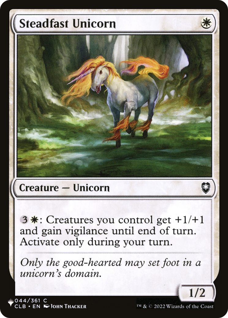 Steadfast Unicorn [The List Reprints] | I Want That Stuff Brandon