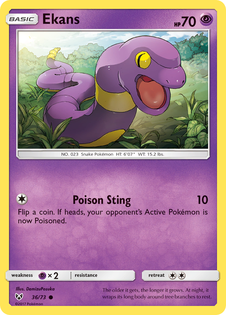 Ekans (36/73) [Sun & Moon: Shining Legends] | I Want That Stuff Brandon