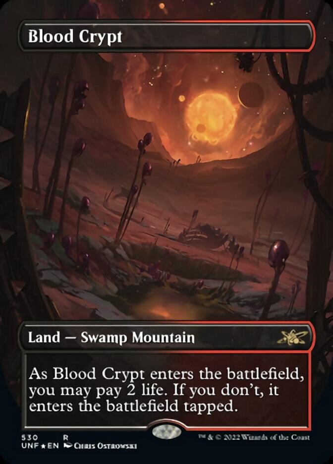 Blood Crypt (Borderless) (Galaxy Foil) [Unfinity] | I Want That Stuff Brandon