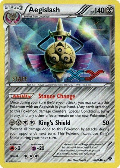 Aegislash (86/146) (Staff Prerelease Promo) [XY: Black Star Promos] | I Want That Stuff Brandon