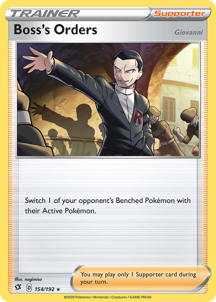 Boss's Orders (154/192) (Giovanni) (Theme Deck Exclusive) [Sword & Shield: Rebel Clash] | I Want That Stuff Brandon