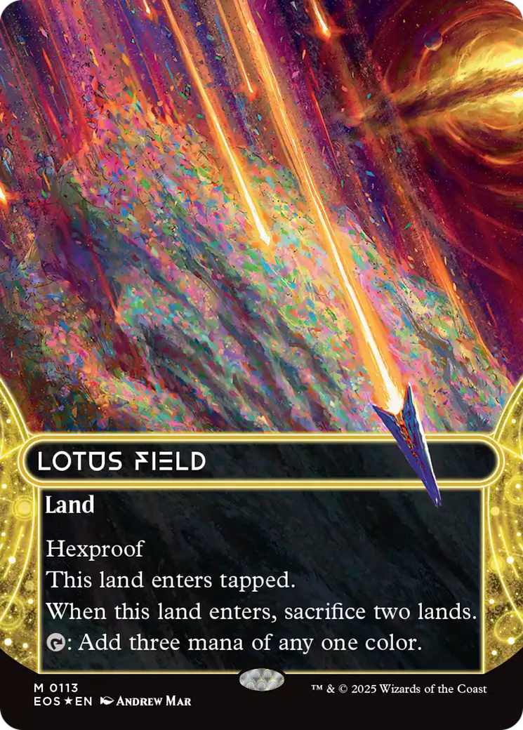 Lotus Field (0113) (Borderless) (Galaxy Foil) [Edge of Eternities: Stellar Sights] | I Want That Stuff Brandon