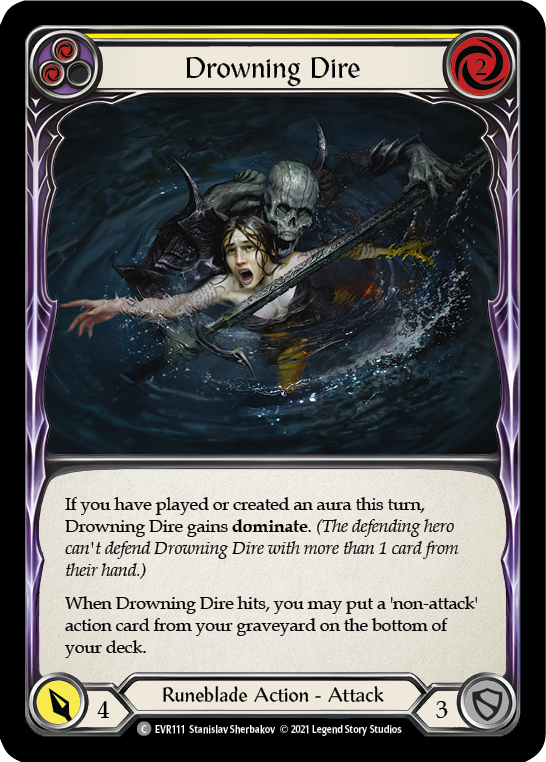 Drowning Dire (Yellow) [EVR111] (Everfest)  1st Edition Rainbow Foil | I Want That Stuff Brandon