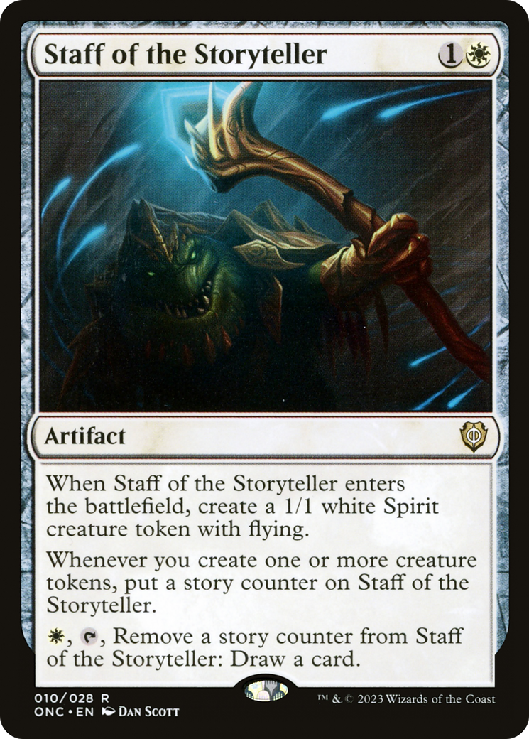 Staff of the Storyteller [Phyrexia: All Will Be One Commander] | I Want That Stuff Brandon