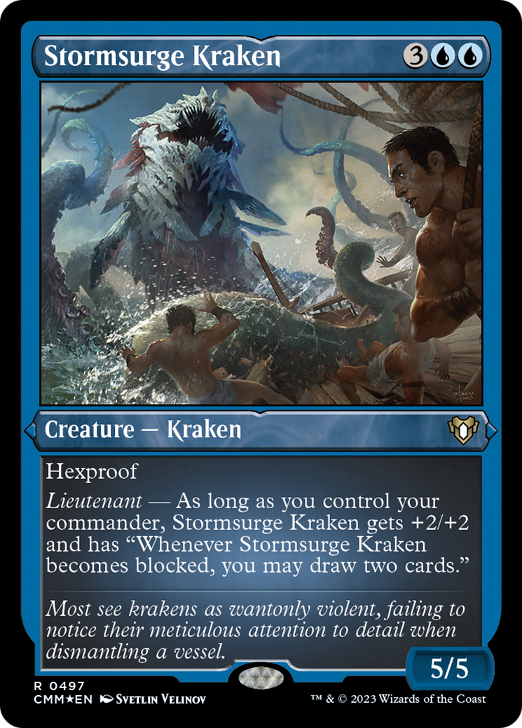 Stormsurge Kraken (Foil Etched) [Commander Masters] | I Want That Stuff Brandon