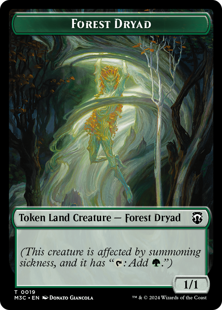 Forest Dryad (Ripple Foil) // Emblem - Vivien Reid Double-Sided Token [Modern Horizons 3 Commander Tokens] | I Want That Stuff Brandon