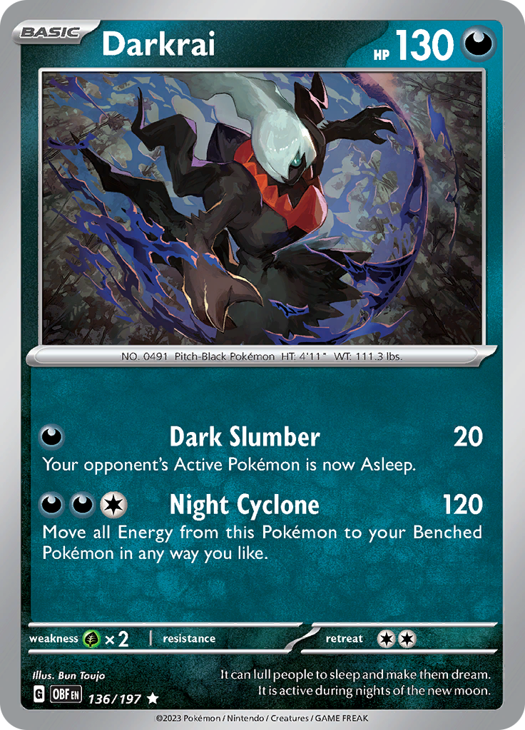 Darkrai (136/197) [Scarlet & Violet: Obsidian Flames] | I Want That Stuff Brandon