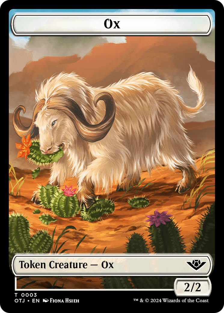 Zombie // Ox Warrior Double-Sided Token [Outlaws of Thunder Junction Commander Tokens] | I Want That Stuff Brandon