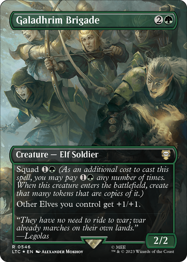 Galadhrim Brigade (Borderless) (Surge Foil) [The Lord of the Rings: Tales of Middle-Earth Commander] | I Want That Stuff Brandon