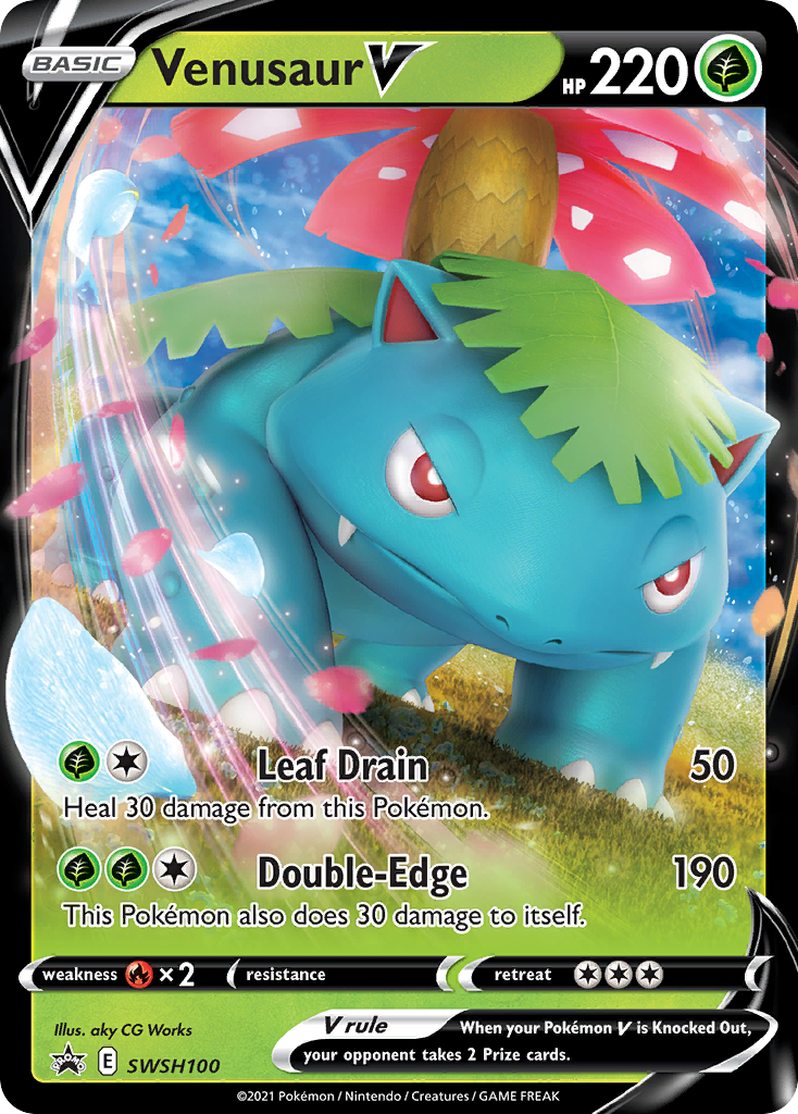 Venusaur V (SWSH100) [Sword & Shield: Black Star Promos] | I Want That Stuff Brandon