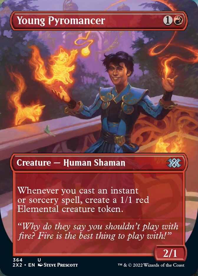 Young Pyromancer (Borderless Alternate Art) [Double Masters 2022] | I Want That Stuff Brandon