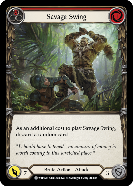 Savage Swing (Red) [U-WTR020] (Welcome to Rathe Unlimited)  Unlimited Rainbow Foil | I Want That Stuff Brandon