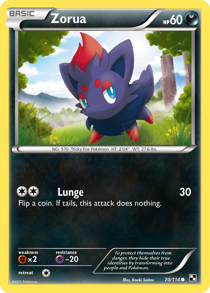Zorua (70/114) [Black & White: Base Set] | I Want That Stuff Brandon