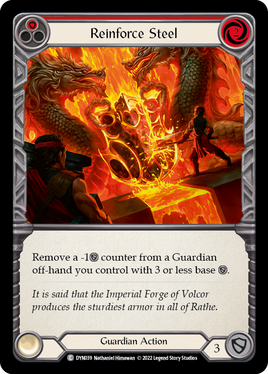 Reinforce Steel (Red) [DYN039] (Dynasty)  Rainbow Foil | I Want That Stuff Brandon