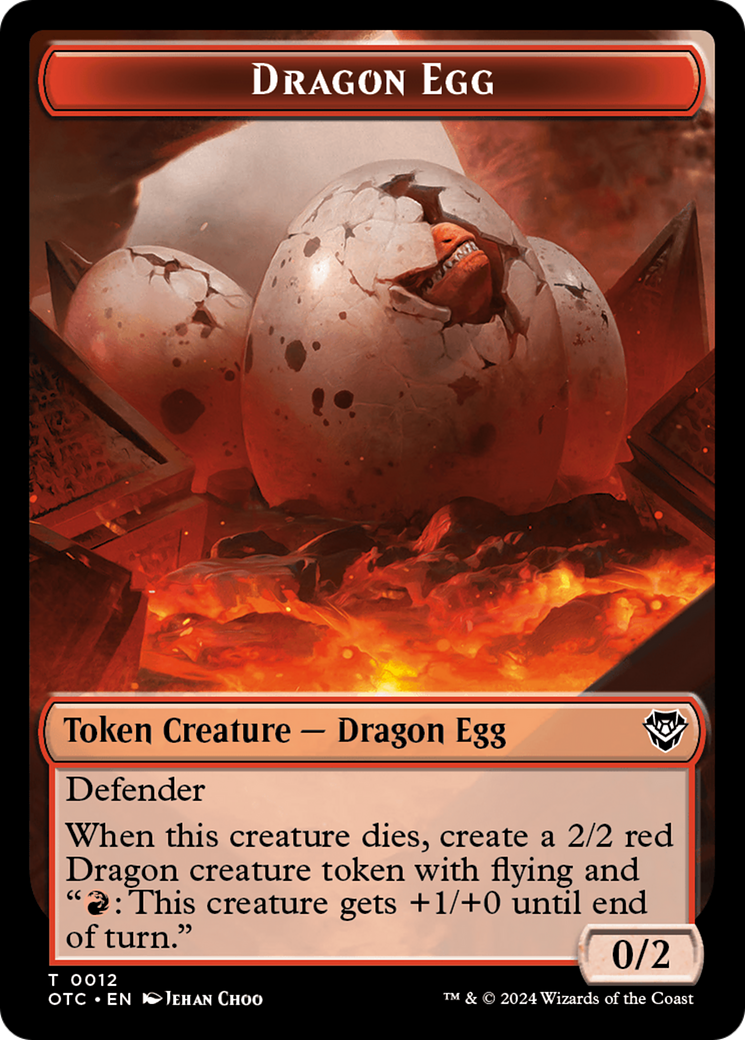 Dragon Egg // Dragon Double-Sided Token [Outlaws of Thunder Junction Commander Tokens] | I Want That Stuff Brandon