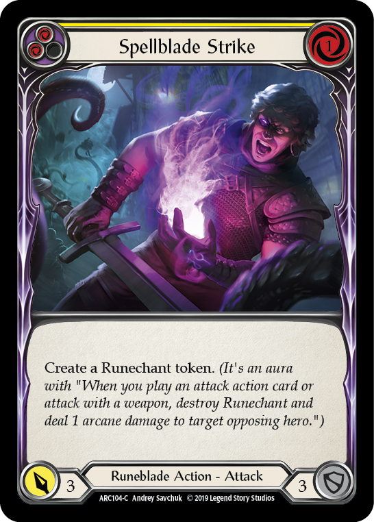 Spellblade Strike (Yellow) [ARC104-C] (Arcane Rising)  1st Edition Normal | I Want That Stuff Brandon