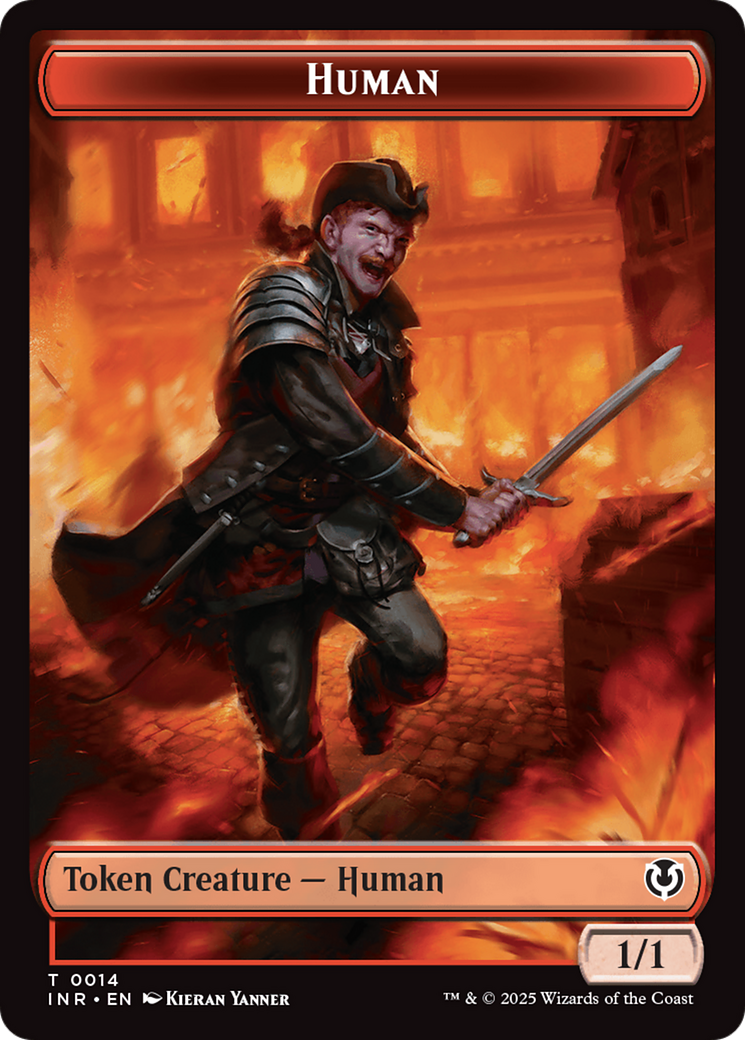 Human (0014) // Emblem - Chandra, Dressed to Kill Double-Sided Token [Innistrad Remastered Tokens] | I Want That Stuff Brandon