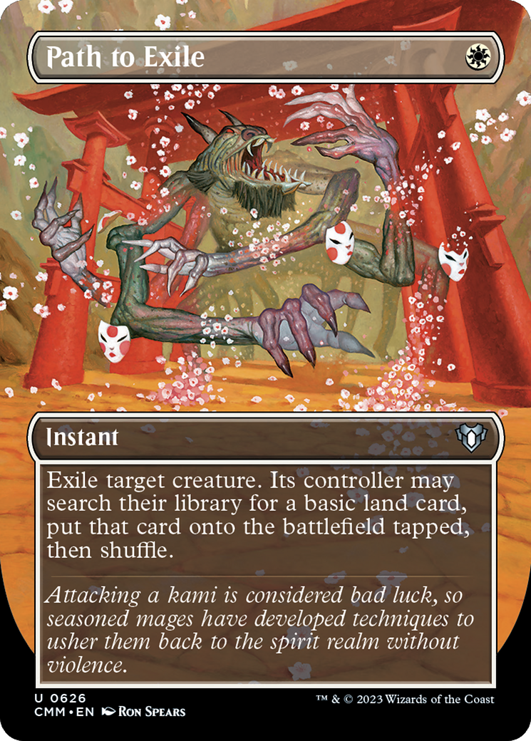 Path to Exile (Borderless Alternate Art) [Commander Masters] | I Want That Stuff Brandon