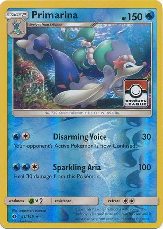 Primarina (41/149) (League Promo) [Sun & Moon: Base Set] | I Want That Stuff Brandon