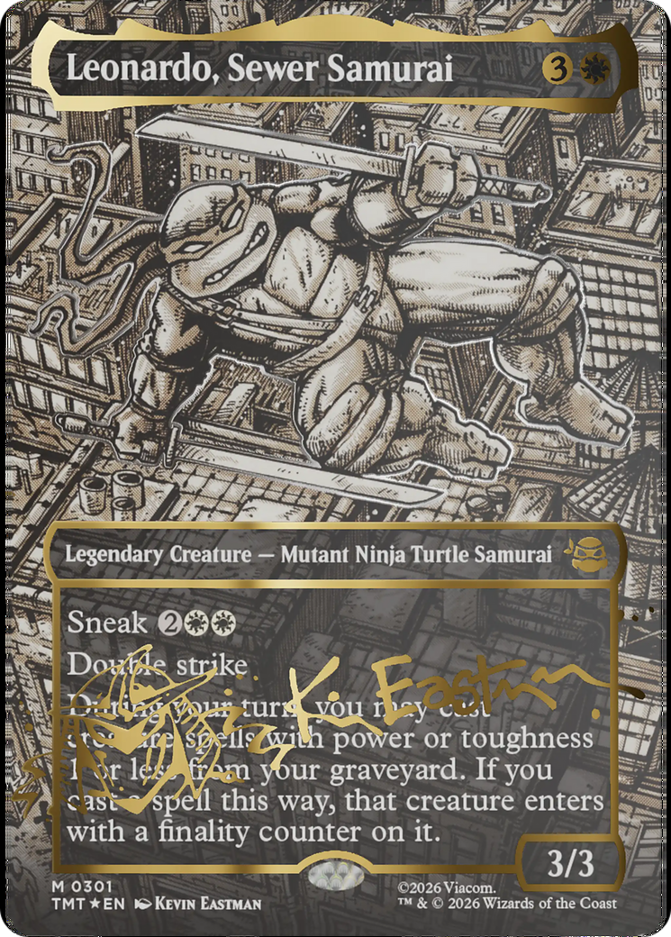 Leonardo, Sewer Samurai (Borderless) (Gold-Stamped Signature) [Teenage Mutant Ninja Turtles] | I Want That Stuff Brandon
