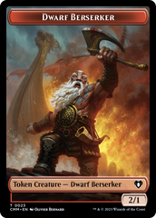 Elemental (0024) // Dwarf Berserker Double-Sided Token [Commander Masters Tokens] | I Want That Stuff Brandon