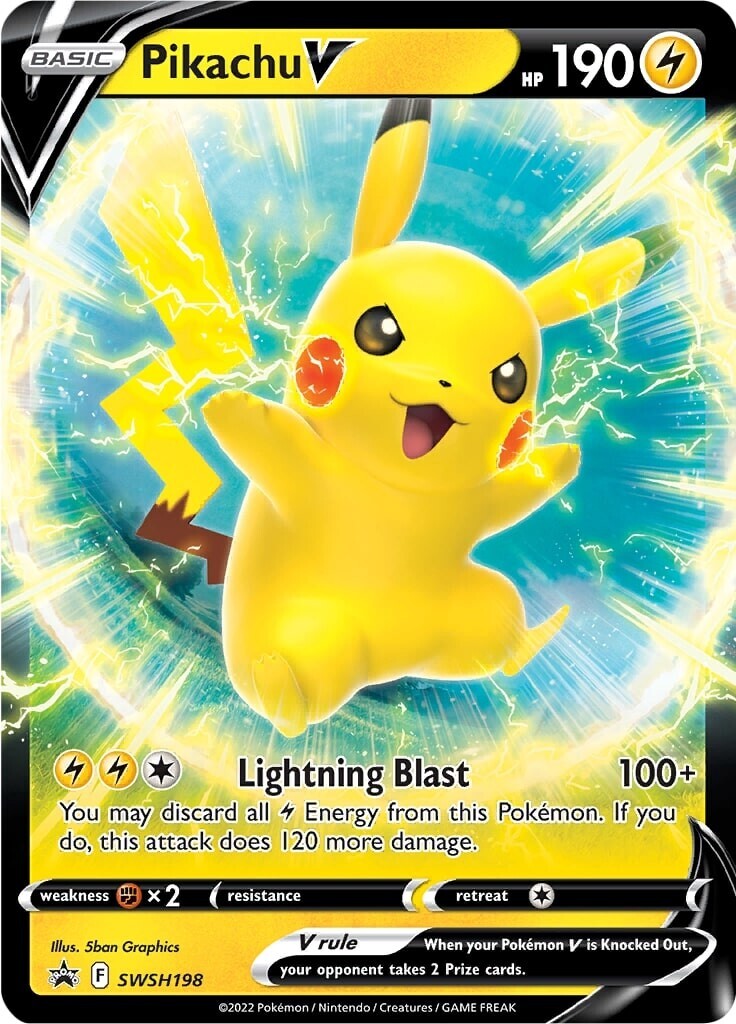 Pikachu V (SWSH198) (Jumbo Card) [Sword & Shield: Black Star Promos] | I Want That Stuff Brandon