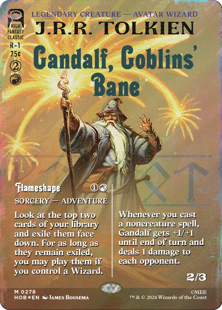 Gandalf, Goblins' Bane (Borderless) (Surge Foil) [The Hobbit] | I Want That Stuff Brandon