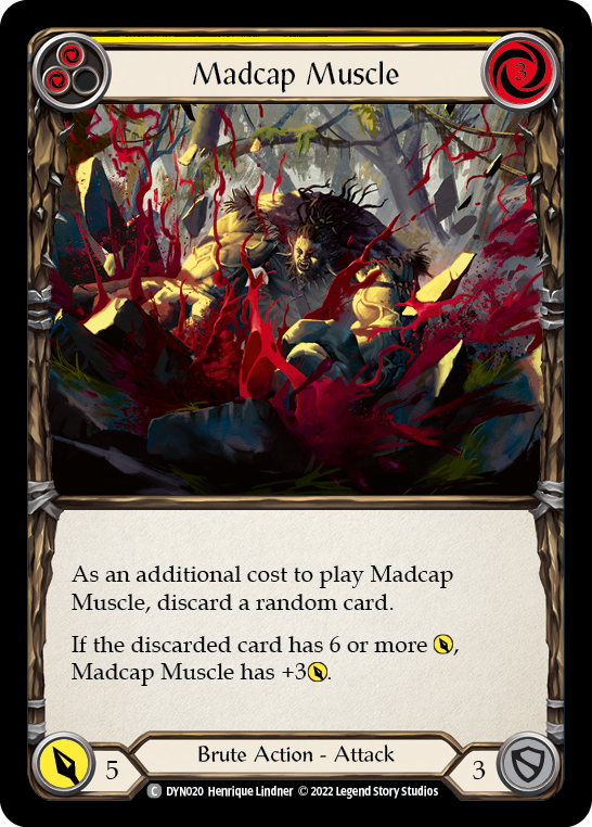 Madcap Muscle (Yellow) [DYN020] (Dynasty)  Rainbow Foil | I Want That Stuff Brandon