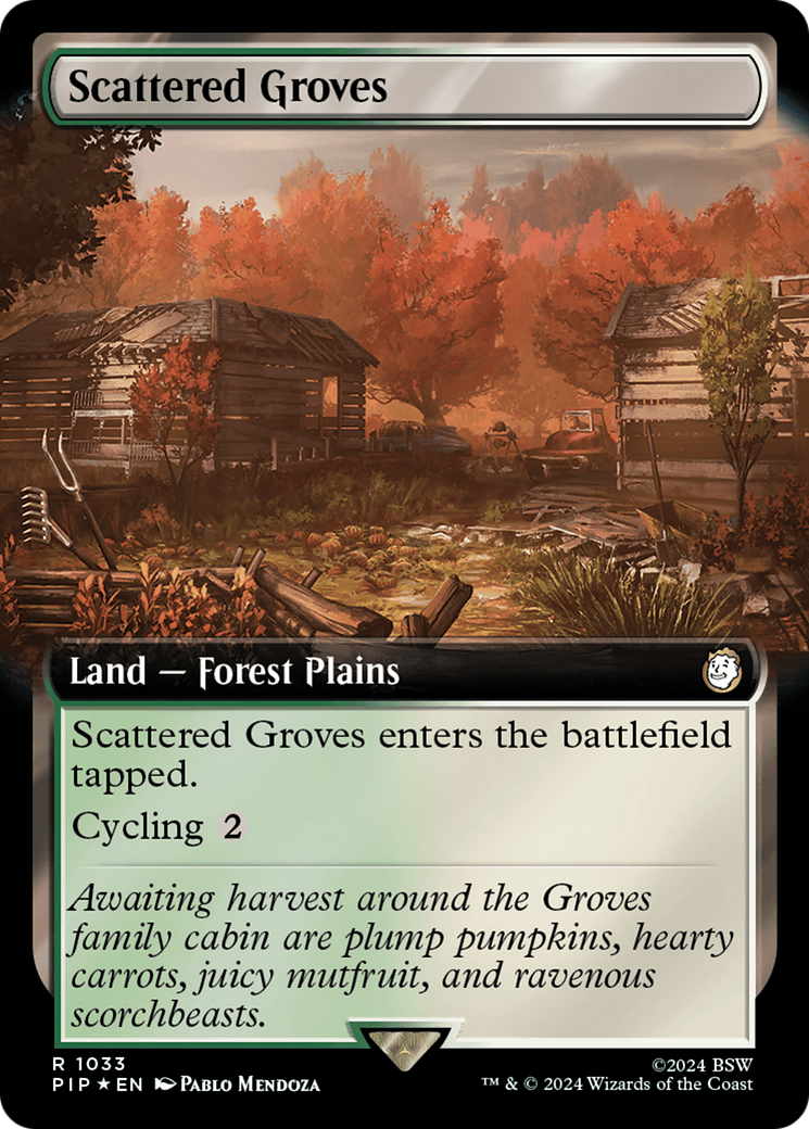 Scattered Groves (Extended Art) (Surge Foil) [Fallout] | I Want That Stuff Brandon