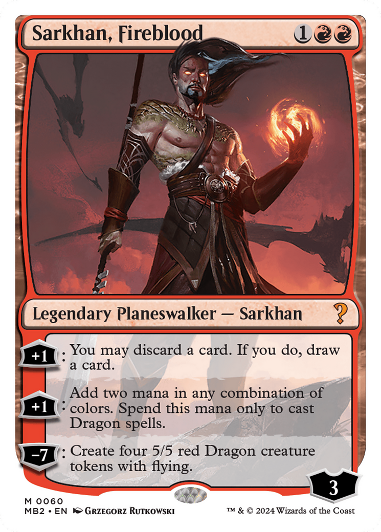 Sarkhan, Fireblood (White Border) [Mystery Booster 2] | I Want That Stuff Brandon