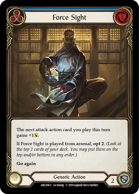 Force Sight (Blue) [ARC208-C] (Arcane Rising)  1st Edition Normal | I Want That Stuff Brandon