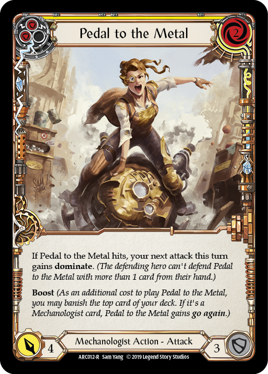 Pedal to the Metal (Yellow) [ARC012-R] (Arcane Rising)  1st Edition Normal | I Want That Stuff Brandon