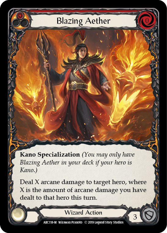 Blazing Aether [ARC118-M] (Arcane Rising)  1st Edition Normal | I Want That Stuff Brandon