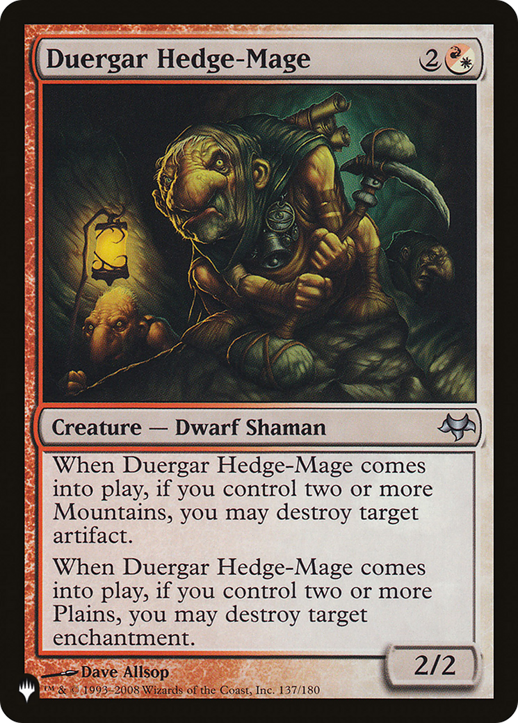 Duergar Hedge-Mage [The List Reprints] | I Want That Stuff Brandon