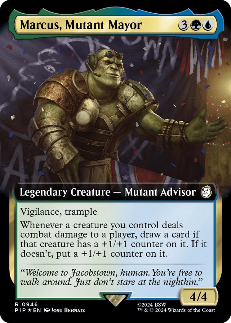 Marcus, Mutant Mayor (Extended Art) (Surge Foil) [Fallout] | I Want That Stuff Brandon