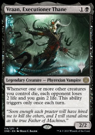 Vraan, Executioner Thane (Promo Pack) [Phyrexia: All Will Be One Promos] | I Want That Stuff Brandon