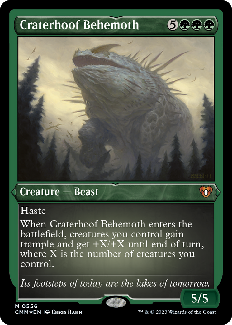 Craterhoof Behemoth (Foil Etched) [Commander Masters] | I Want That Stuff Brandon