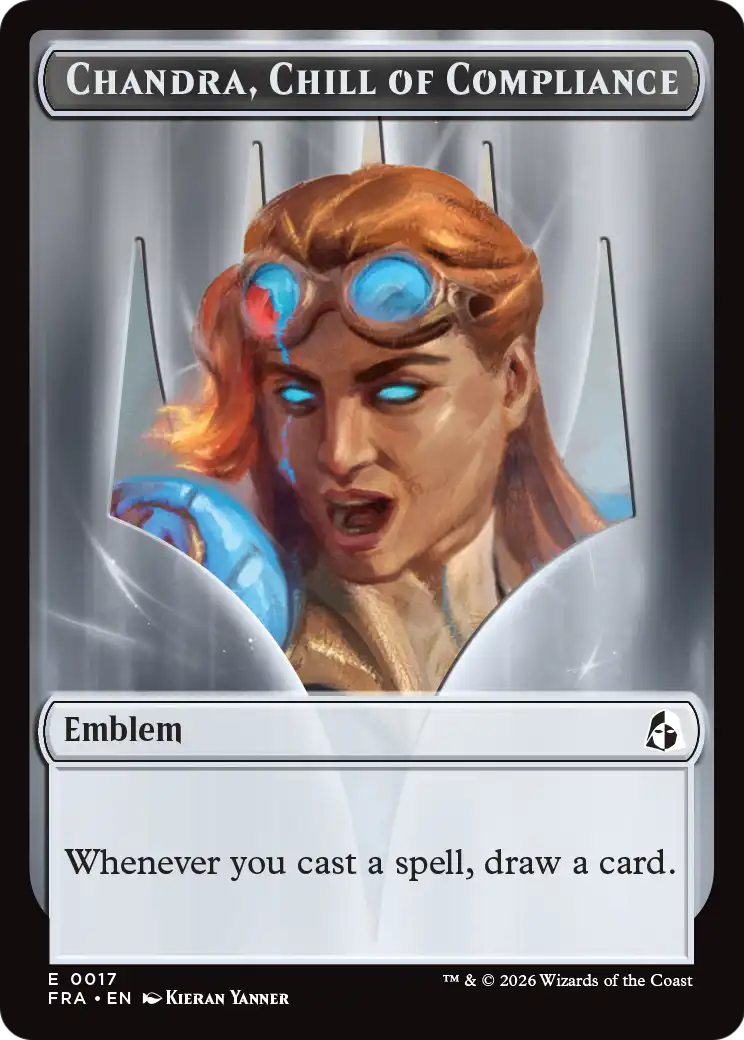 Chandra, Chill of Compliance // Chandra, Torch of Defiance Double-Sided Token [Reality Fracture Tokens] | I Want That Stuff Brandon