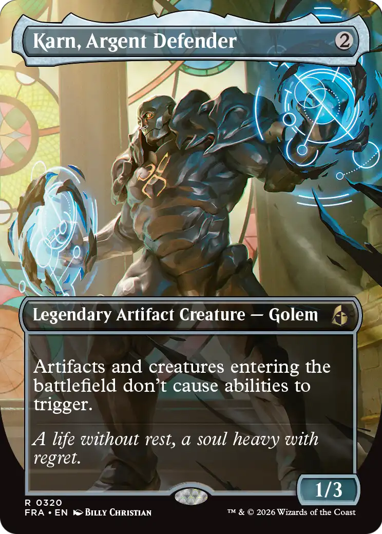 Karn, Argent Defender (Borderless) [Reality Fracture] | I Want That Stuff Brandon