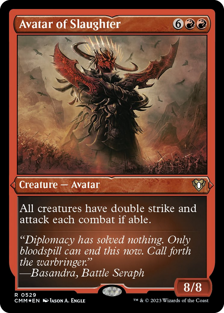 Avatar of Slaughter (Foil Etched) [Commander Masters] | I Want That Stuff Brandon