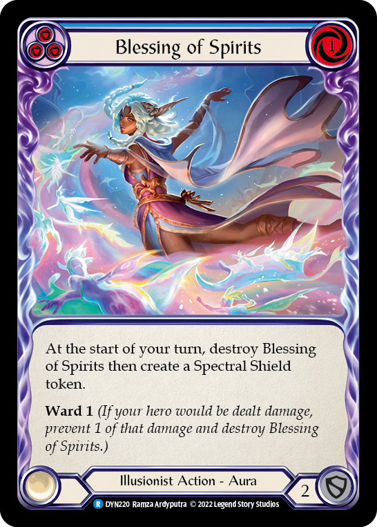 Blessing of Spirits (Blue) [DYN220] (Dynasty)  Rainbow Foil | I Want That Stuff Brandon