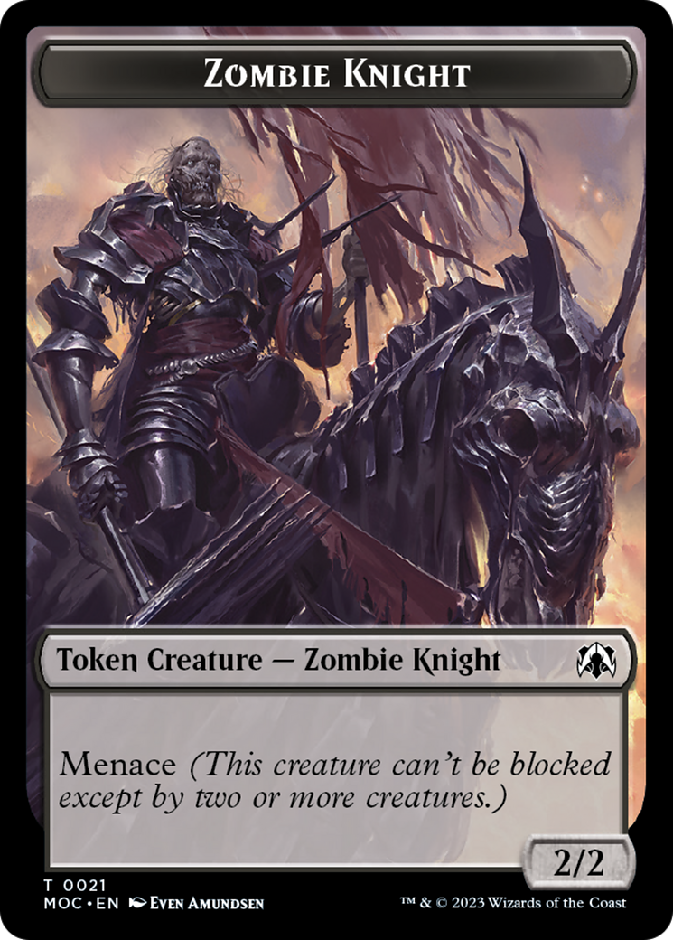 Zombie Knight // Human (6) Double-Sided Token [March of the Machine Commander Tokens] | I Want That Stuff Brandon