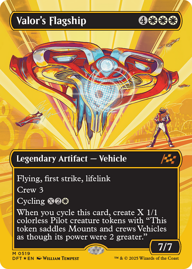 Valor's Flagship (Borderless) (First-Place Foil) [Aetherdrift] | I Want That Stuff Brandon