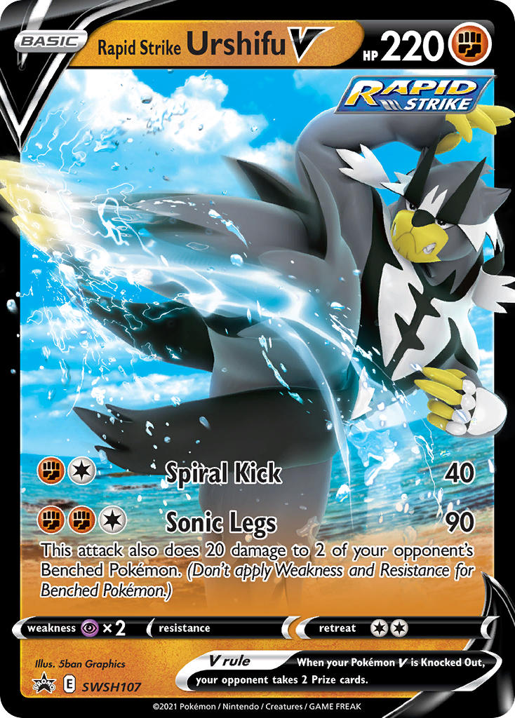 Rapid Strike Urshifu V (SWSH107) (Jumbo Card) [Sword & Shield: Black Star Promos] | I Want That Stuff Brandon